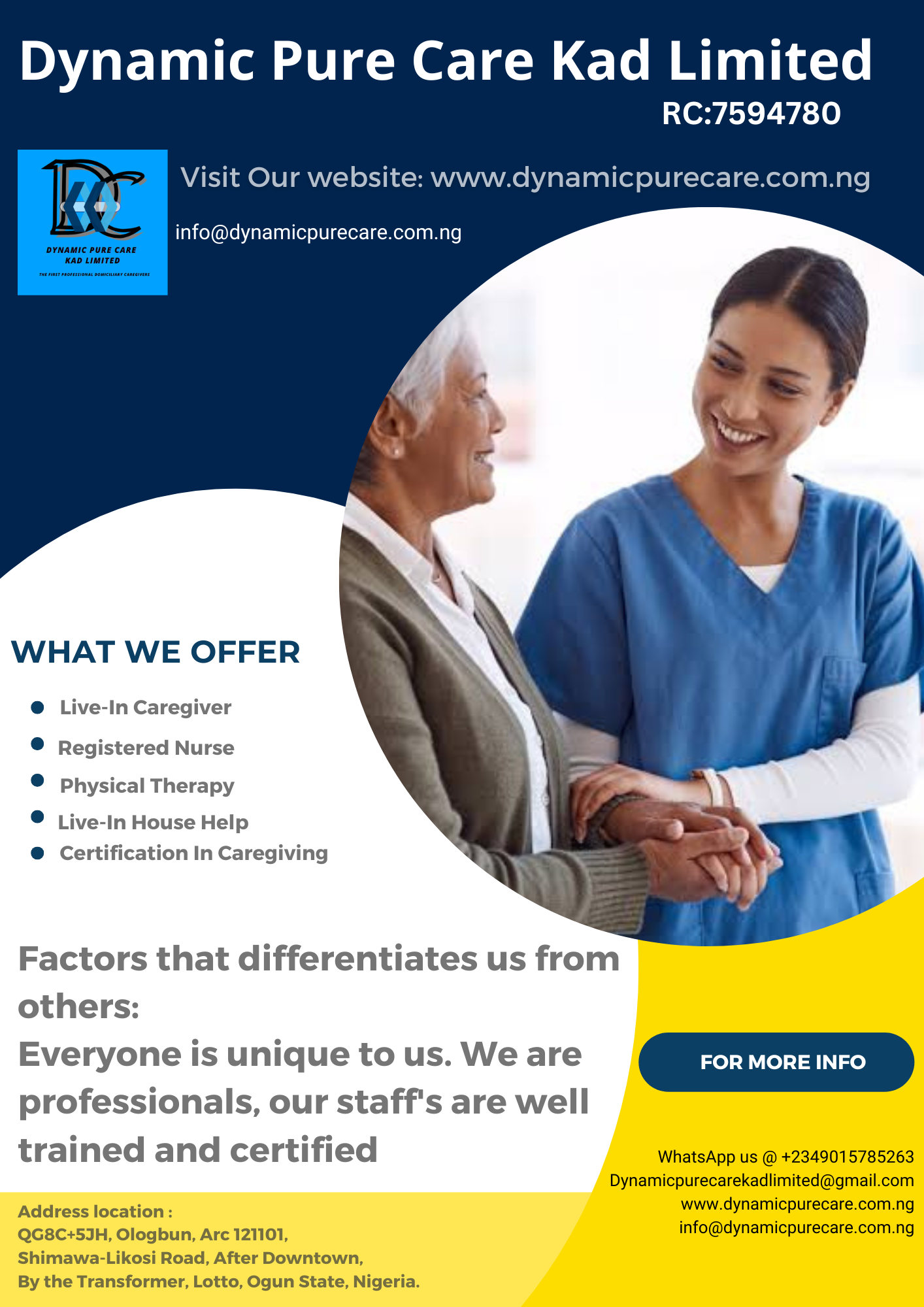 Live in and live out Caregiving services 